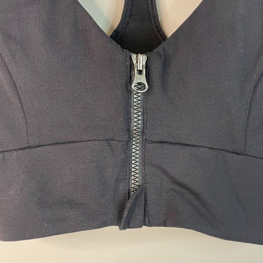 Lululemon Zipper Cool to Street Racerback Sports Bra Black No Tag Size 4 - Picture 2 of 11